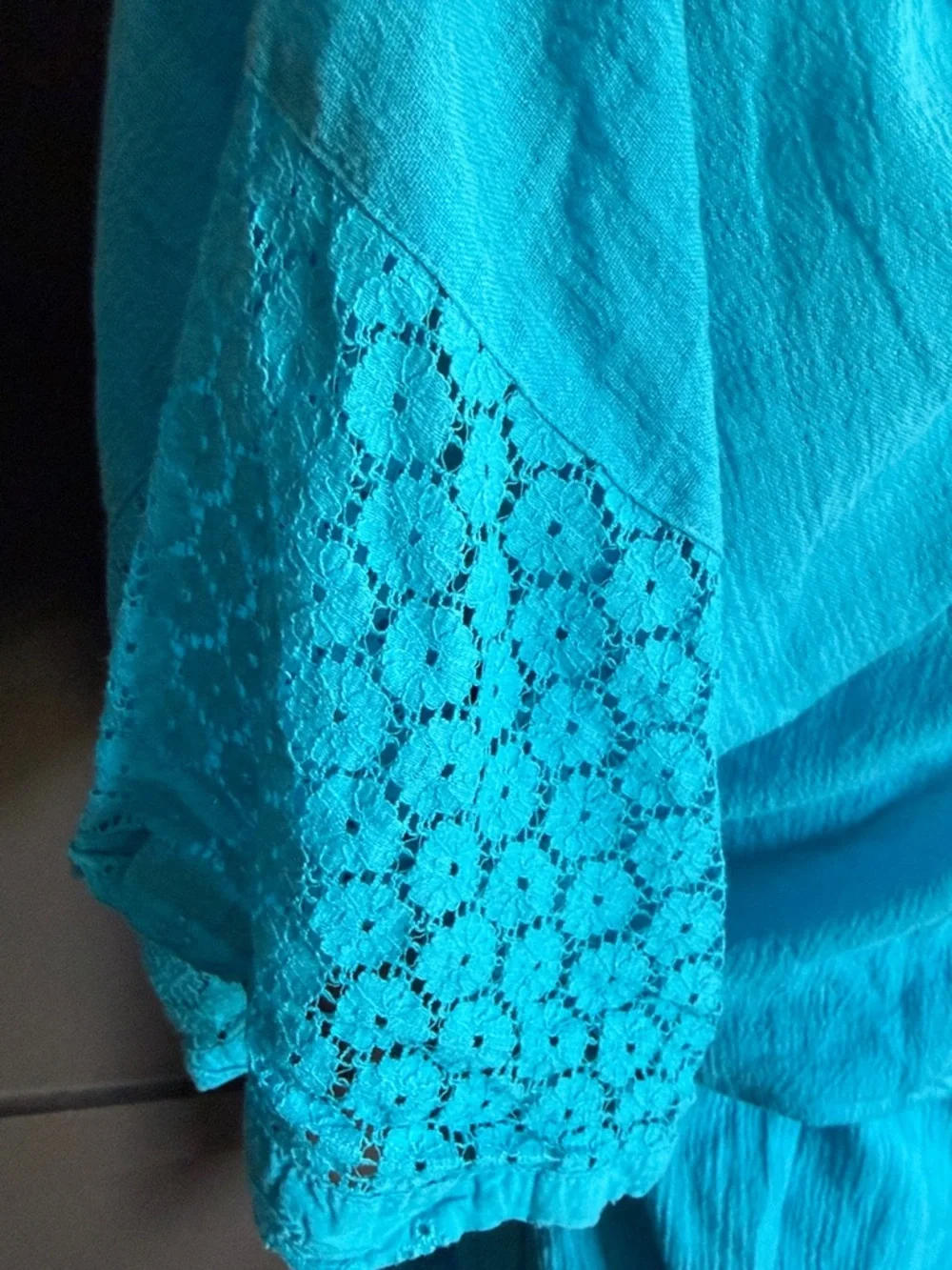 VICTORIA'S SECRET Swim Cover-Up Dress Cotton Off-Shoulder Turquoise Blue Size M